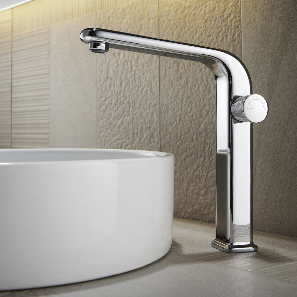 Lifestyle image of the Manisa Chrome Tall Basin Mono Tap