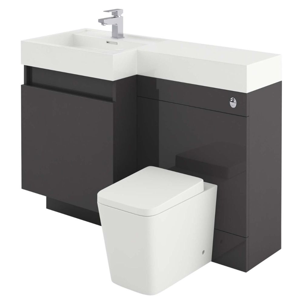 Summers Titanium Grey Left Hand Combination Vanity Basin and WC Unit 1200mm