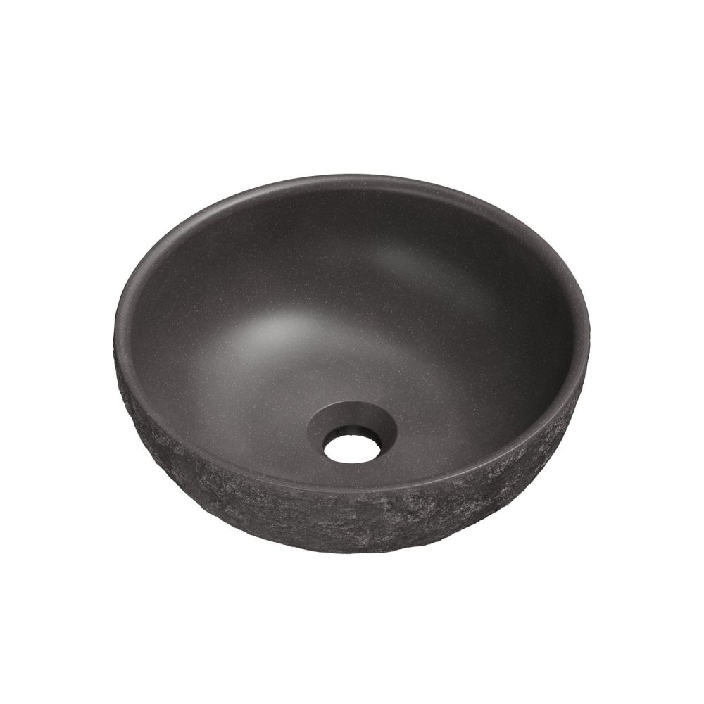 Brava Dark Grey Stone Textured Round Countertop Basin