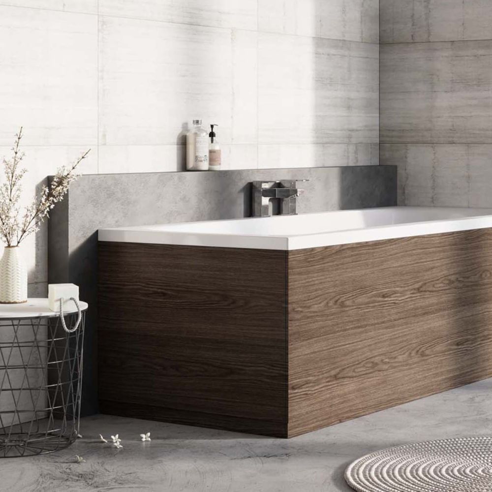 Grey Linear End Bath Panel Close up