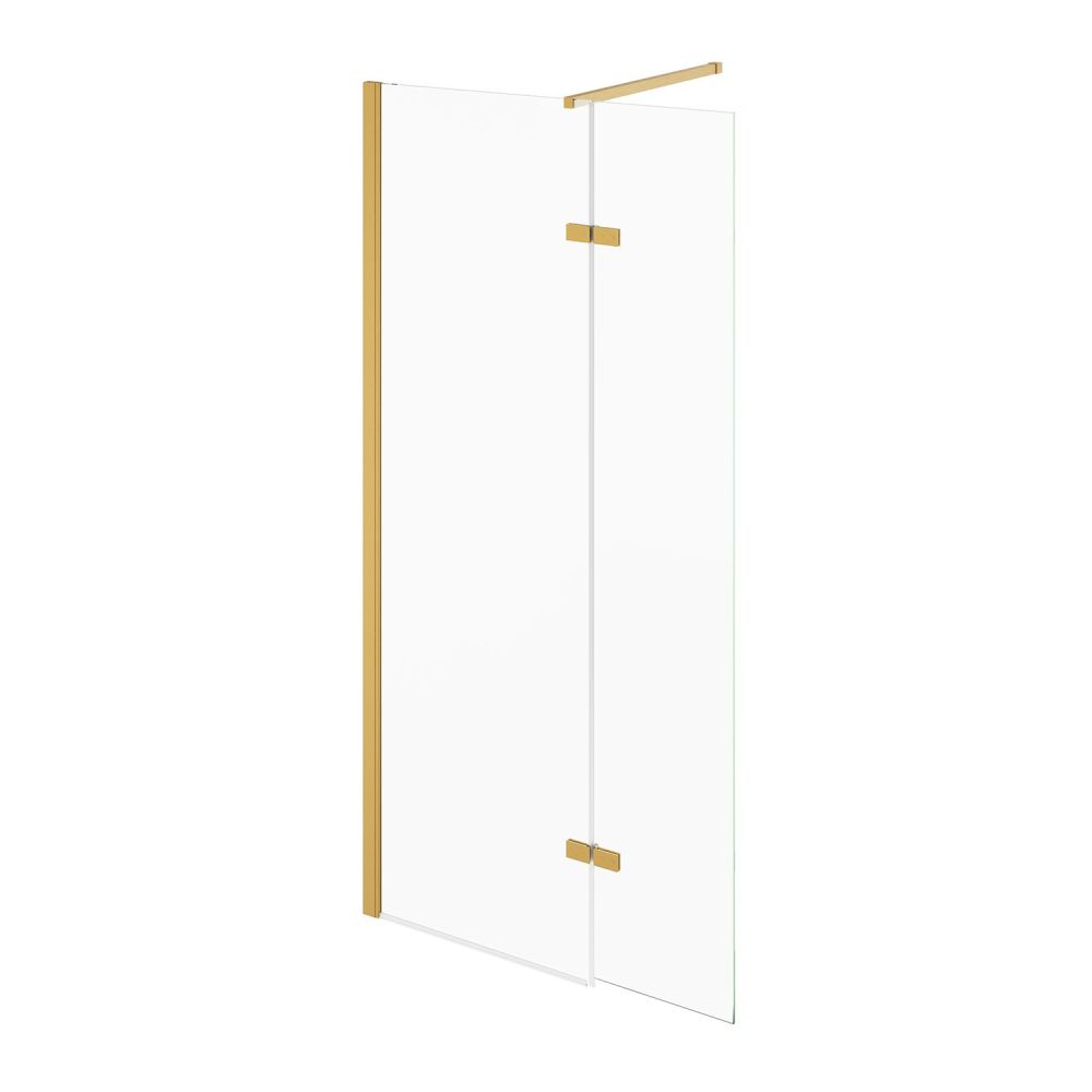 Royle Gold Wetroom Shower Screen with Hinged Panel