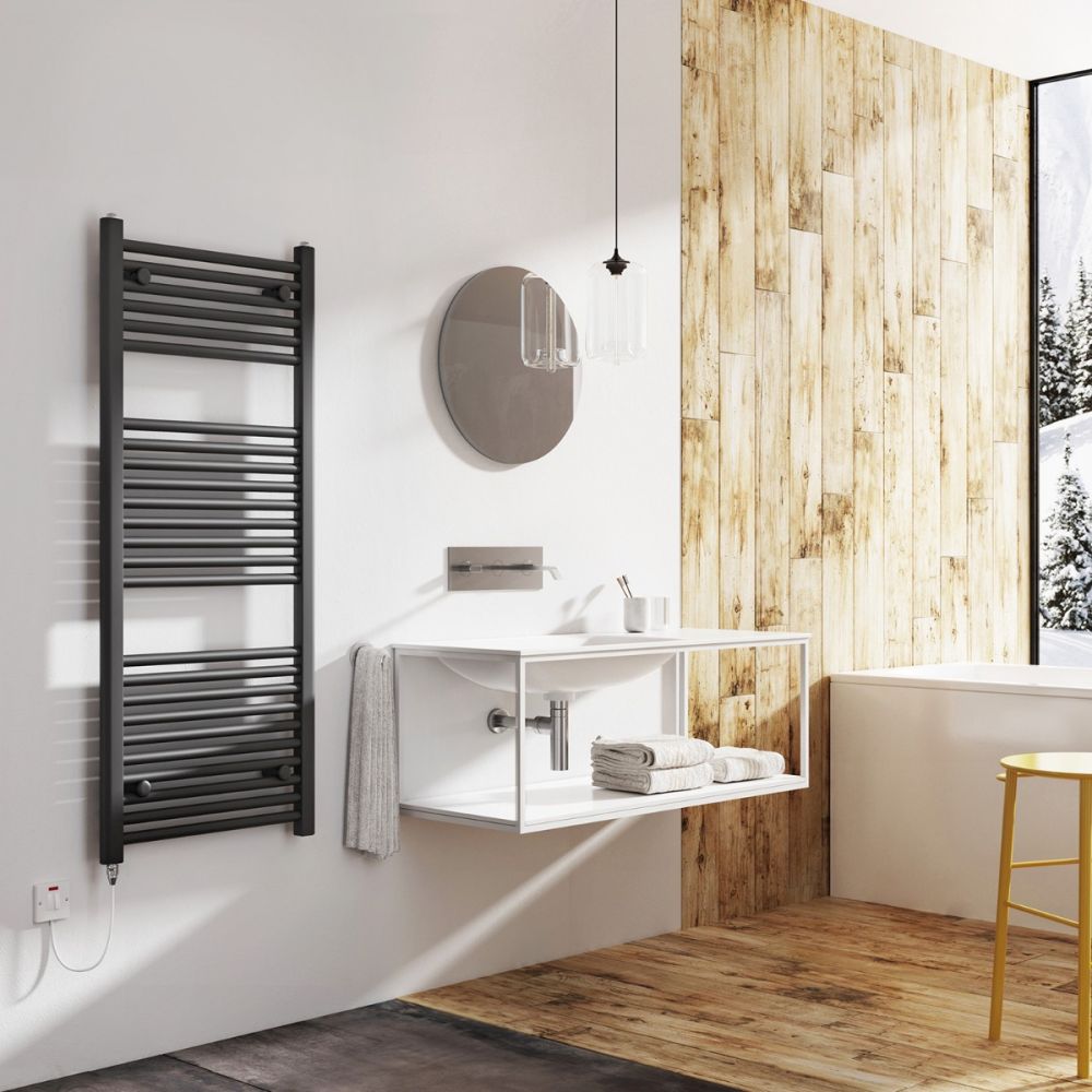 Neptune Anthracite Electric Heated Towel Rail 1200x500mm