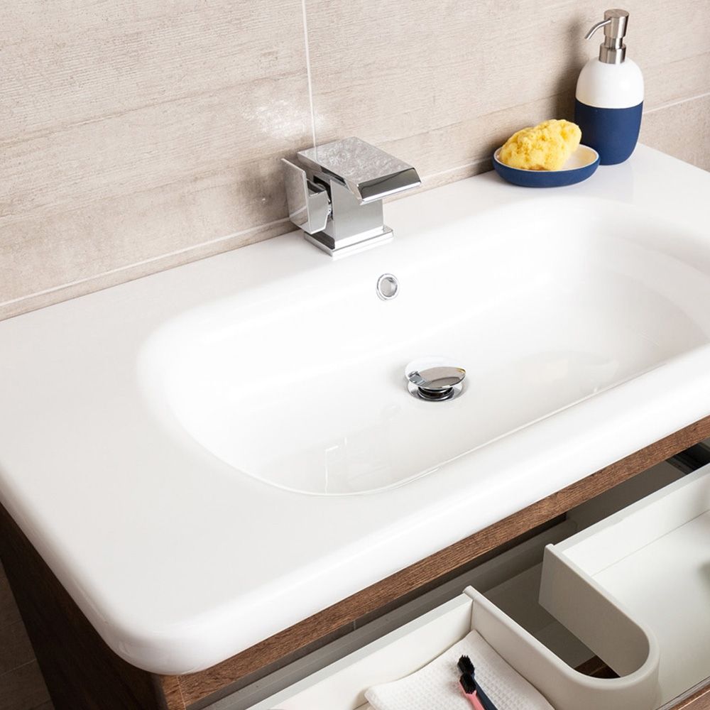 Erin Rosewood Floor Standing Vanity Unit with Link Resin Basin 900mm