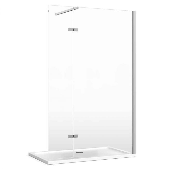 Royle Chrome Wetroom Shower Screen with Hinged Panel