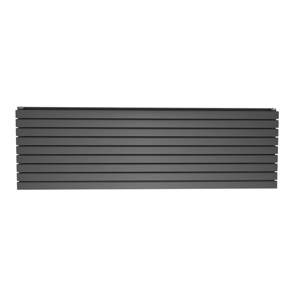Perth Grey Double Horizontal Flat Panel Radiator 612x1200mm