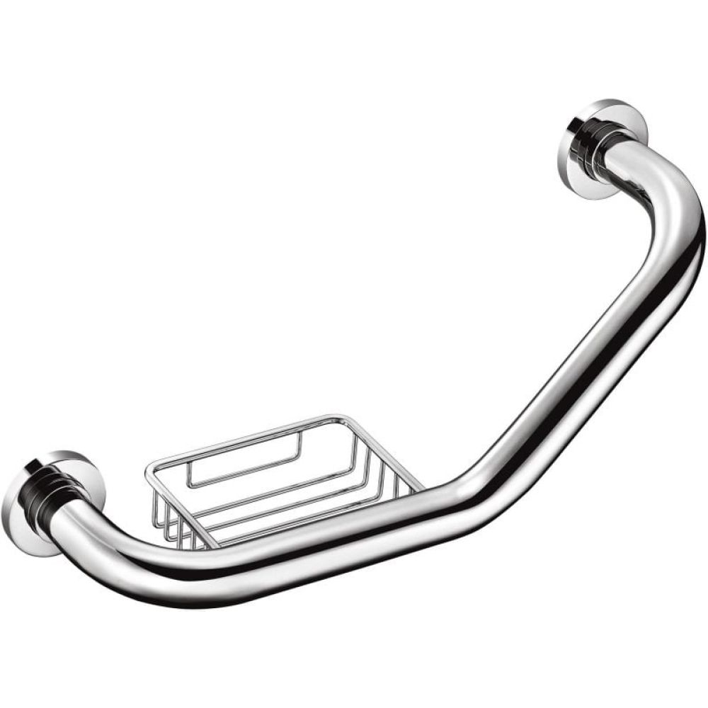 Chrome Grab Rail Support Bar & Soap Dish