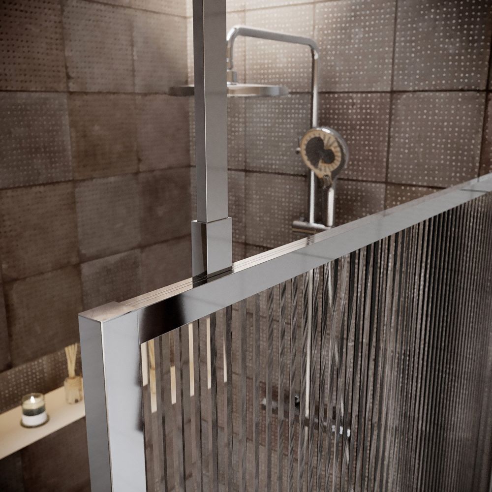 Amien Chrome Shower Screen Ceiling Support Arm 800mm