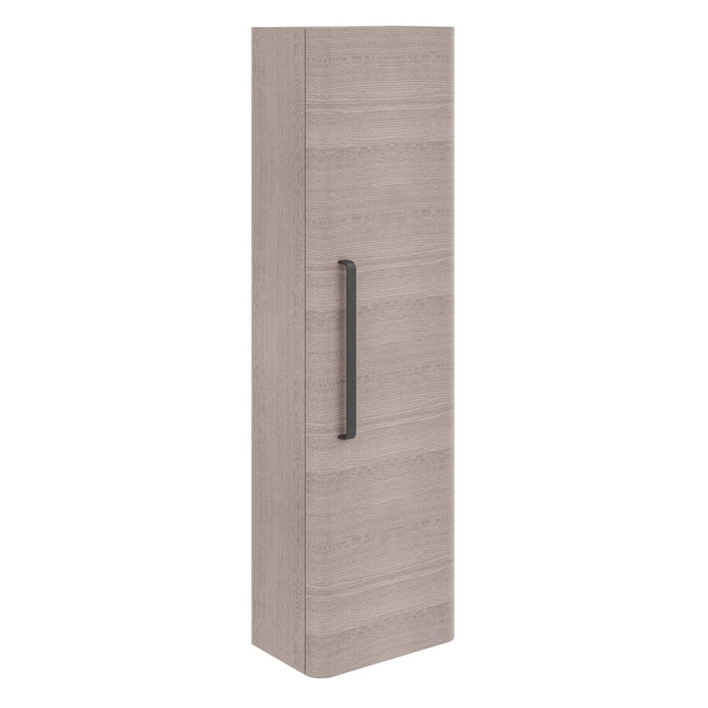 Esk Stone Grey Wall Mounted Tall Storage Cabinet with Black Handle