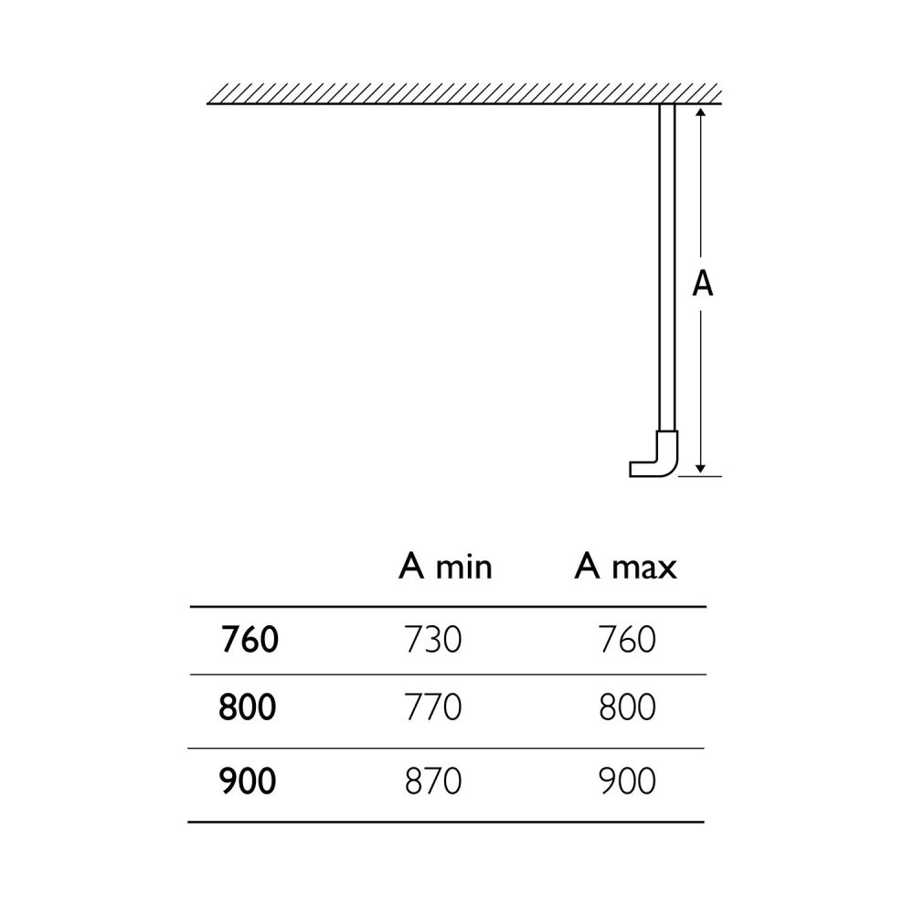 Rivar Chrome Shower Side Panel Spec Drawing