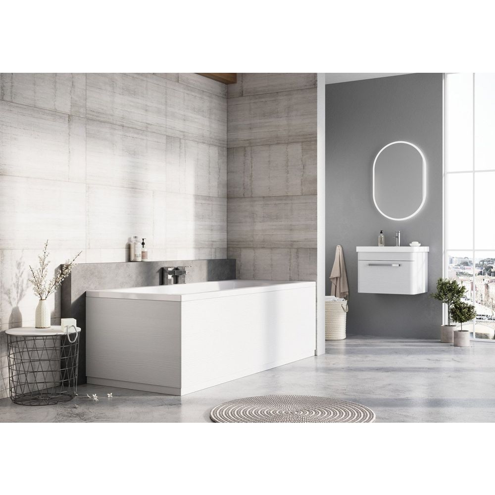 Esk Textured White End Bath Panel 800mm
