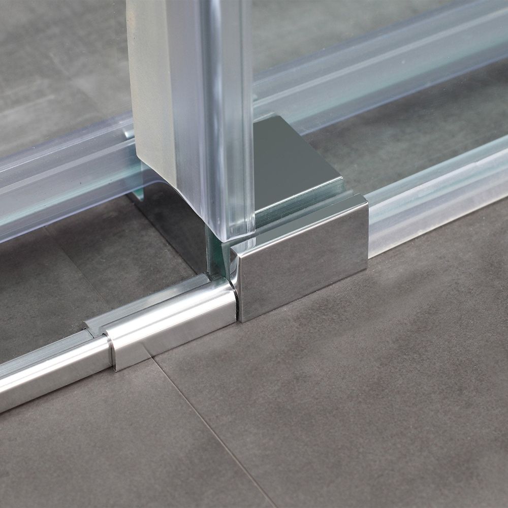 Solet Chrome Sliding Shower Door 1200mm Frame Detail