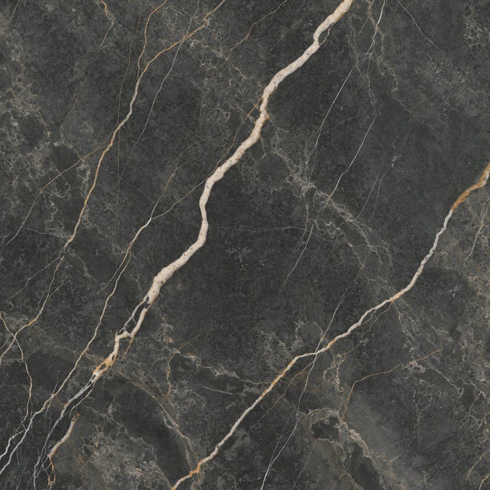 Lyons Black Marble Matt Porcelain Tile 900x900mm