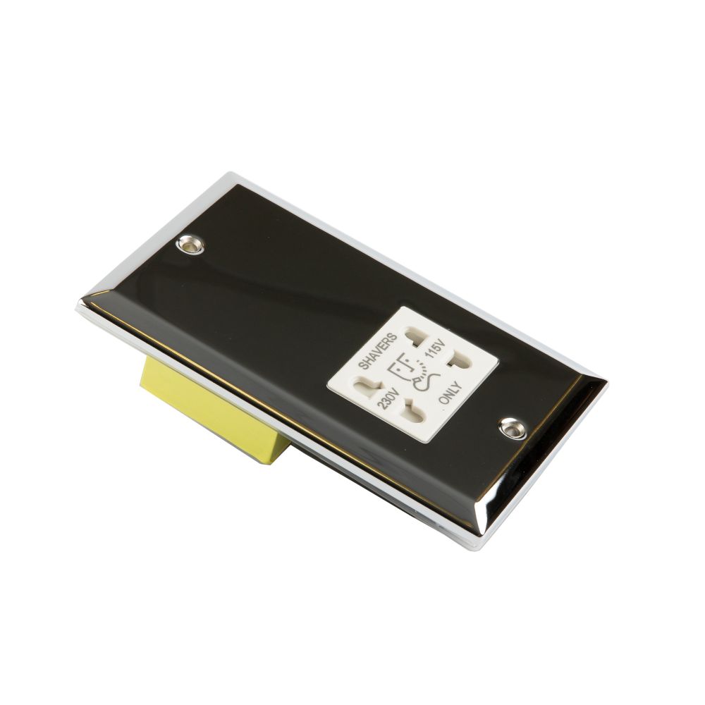 Dual Voltage Chrome Shaver Socket 3