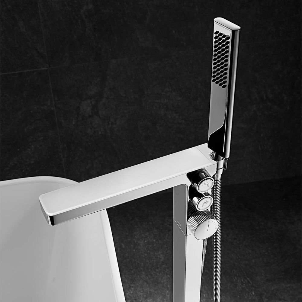 Baylin Chrome Freestanding Bath Shower Mixer Tap