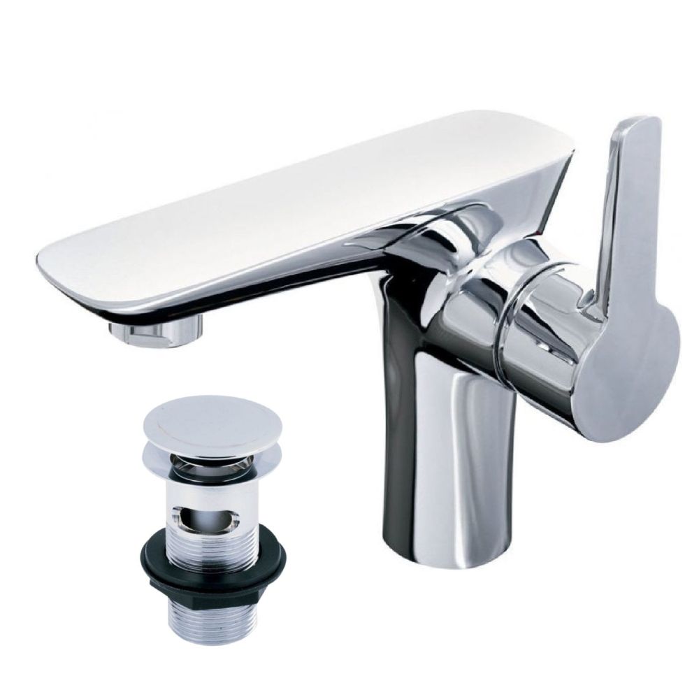 Jerico Chrome Side Action Basin Mixer Tap & Waste