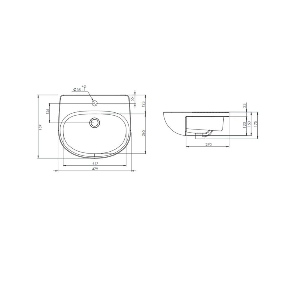 Tavistock Loft Semi-Countertop Ceramic Basin