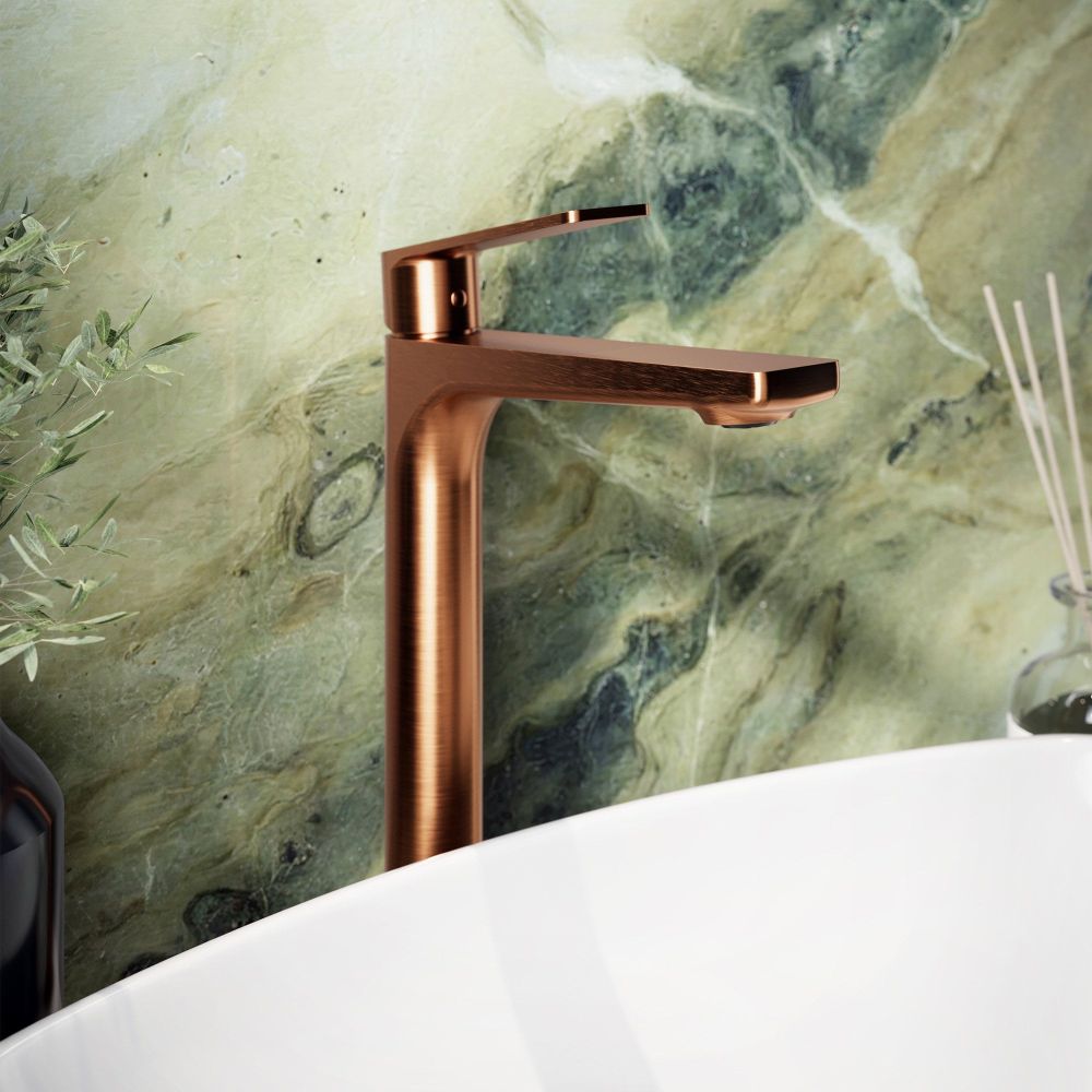 Skye Tall Basin Mono Brushed Bronze ROOMSET