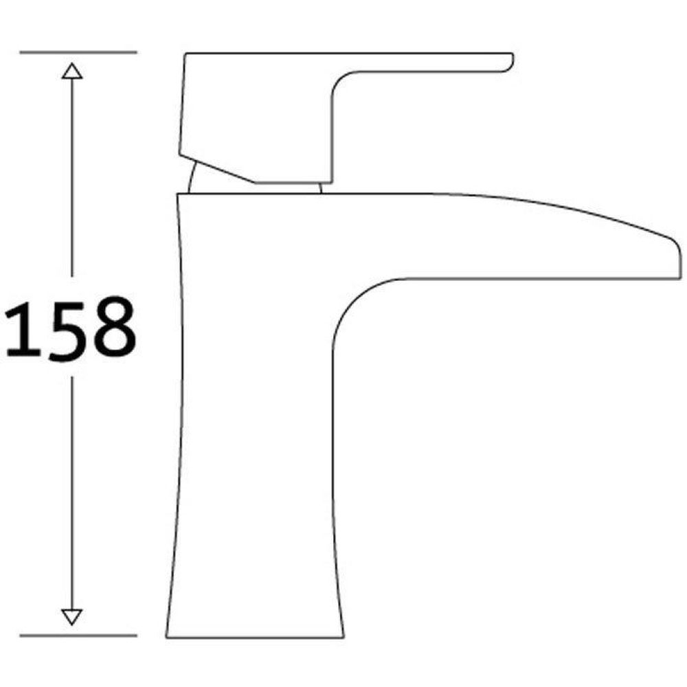  Waterfall Basin Mixer Tap Dimension Drawing