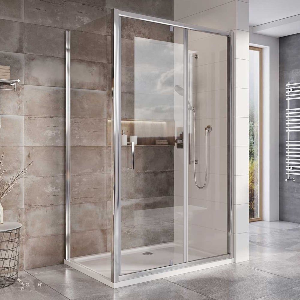 Fabio Chrome Shower Side Panel 760mm