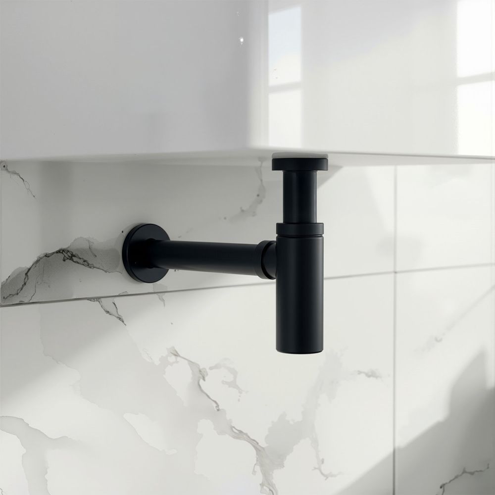 Round Matt Black Bottle Trap