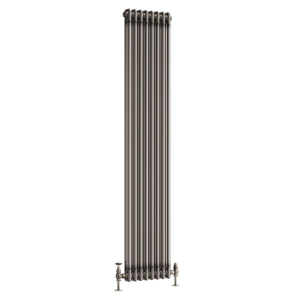 Clement Raw Metal Double Vertical Column Radiator - 1800x380mm