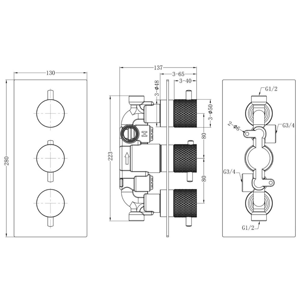 Moray Chrome Concealed Valve Dual Spec