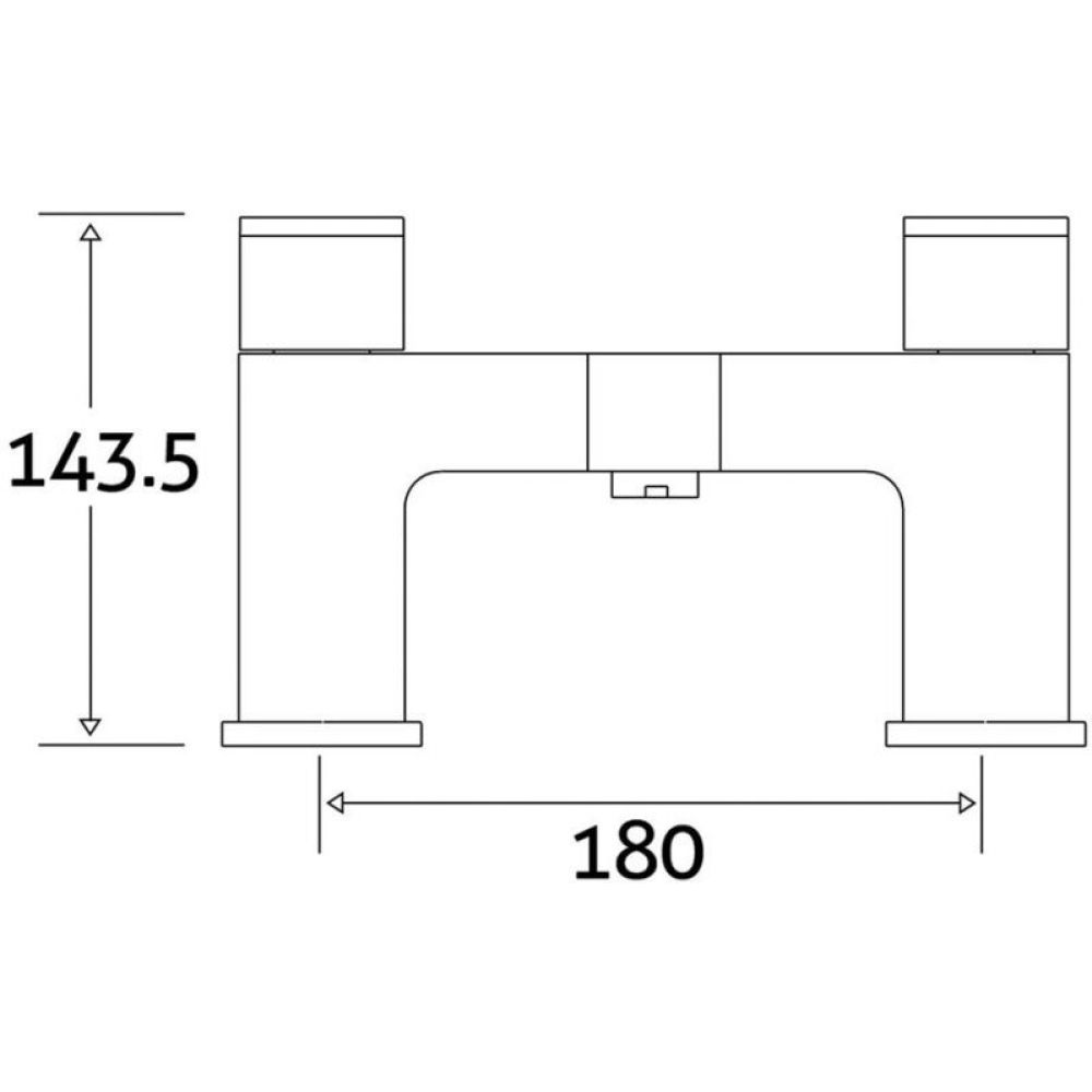 Nyland Chrome Bath Filler Tap - lifestyle image - dimensions