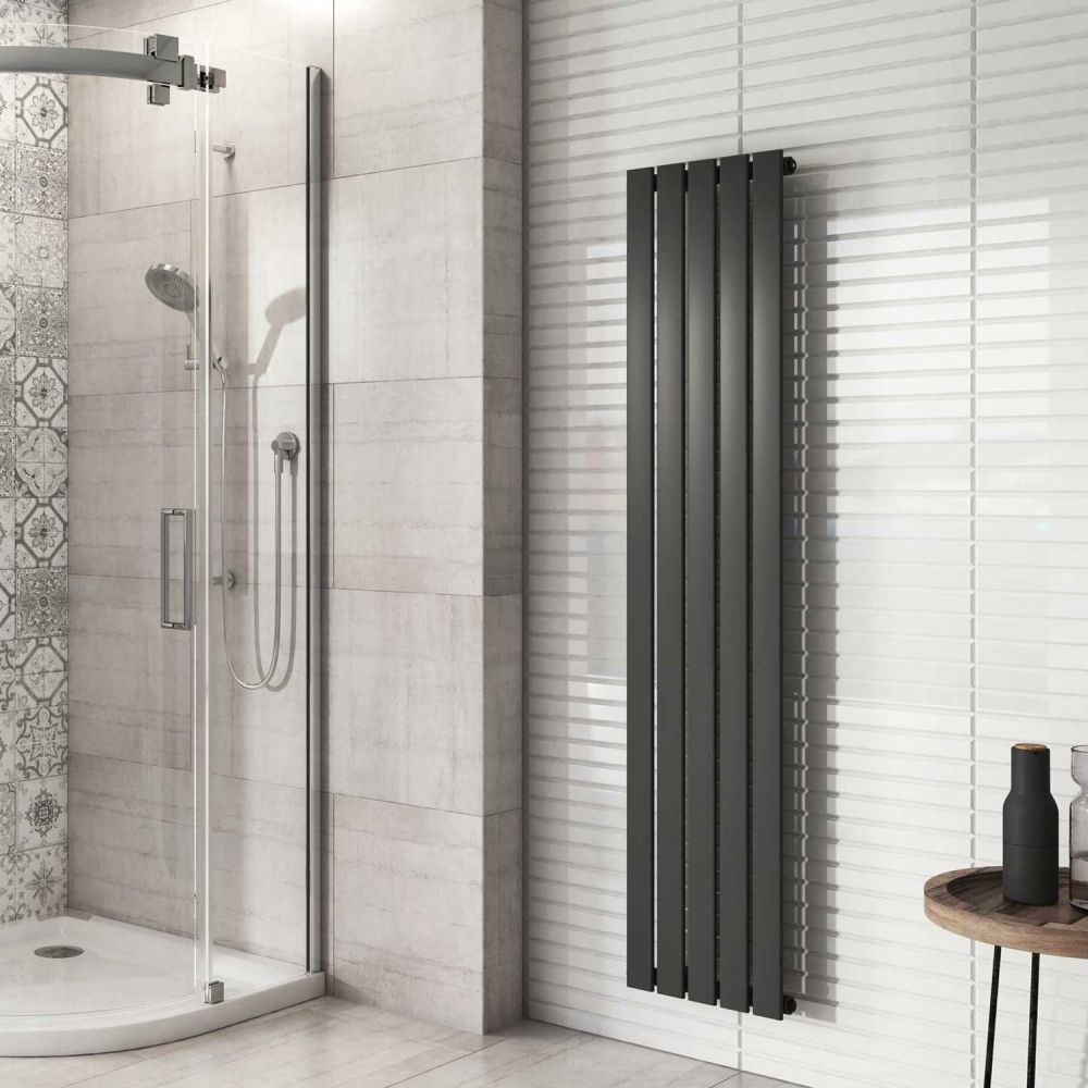 Perth Grey Single Vertical Flat Panel Radiator 1600x340mm