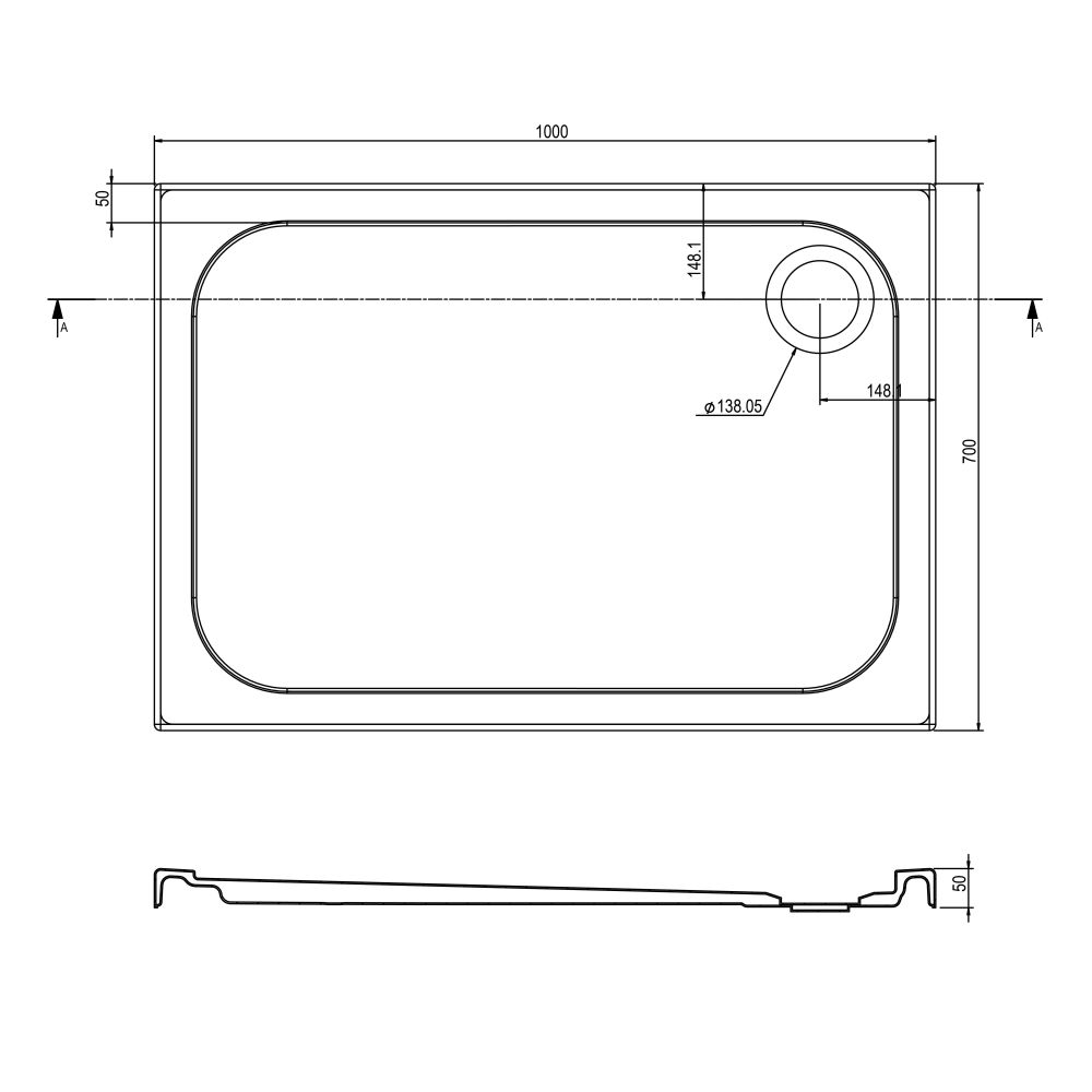 Fabio Black Sliding Door Shower Enclosure & Shower Tray 1000x700mm