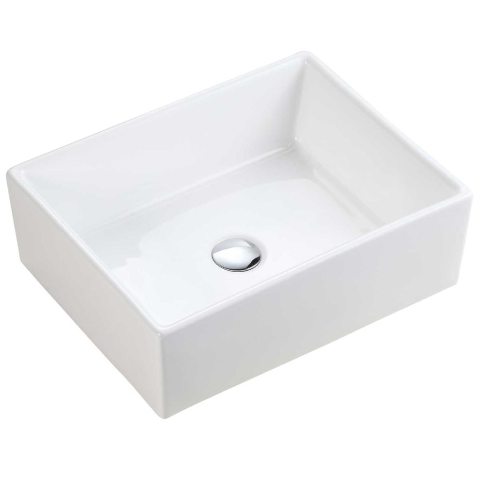 Coyote White Rectangular Countertop Basin
