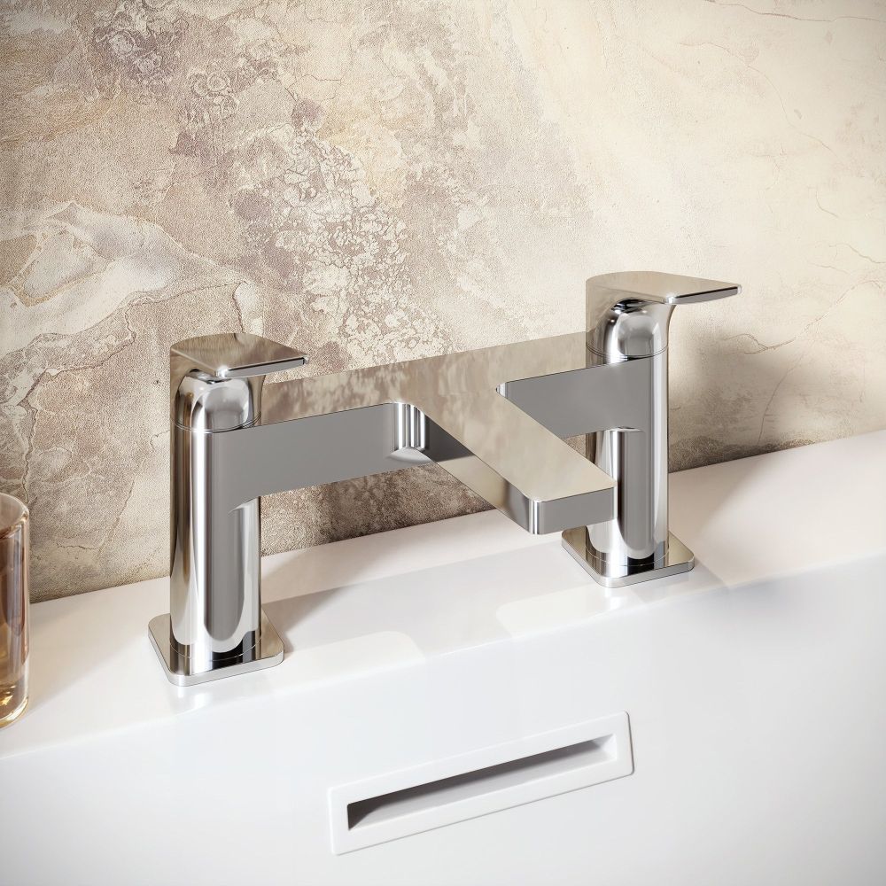 Riven Chrome Bath Filler Tap roomset