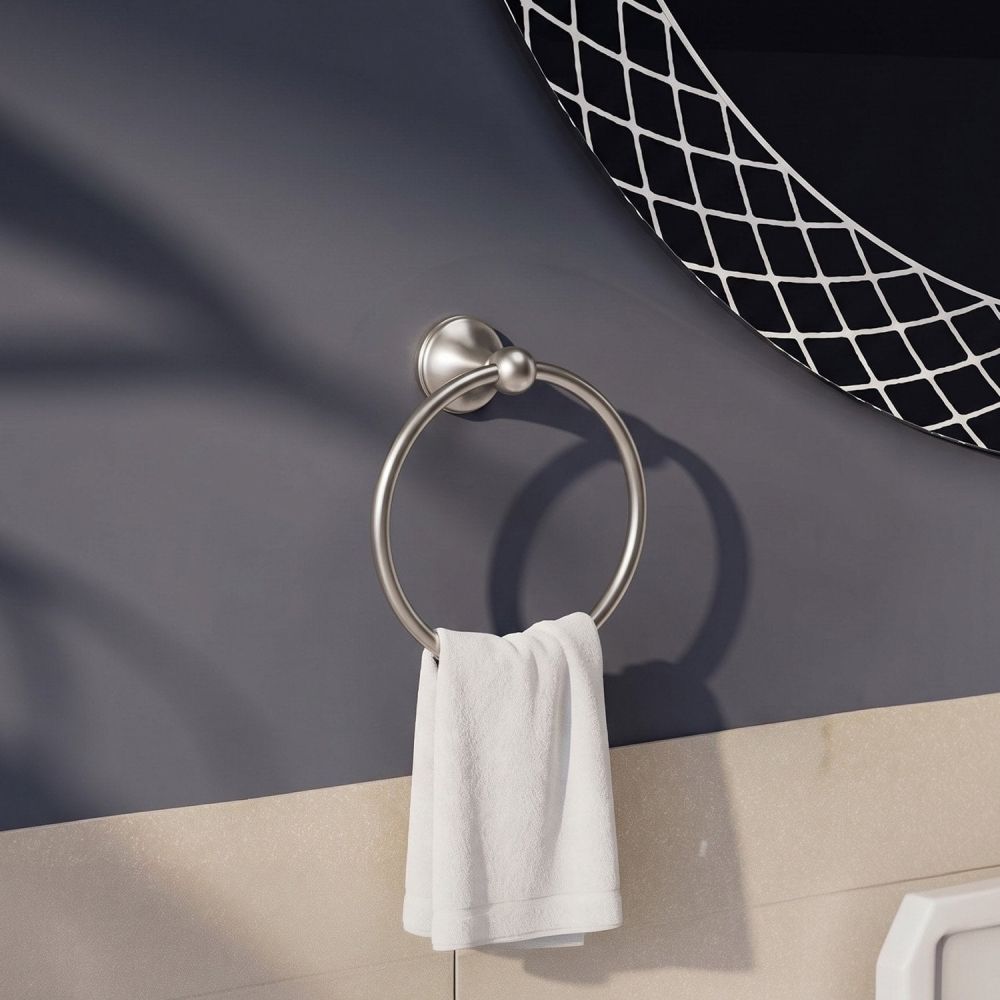 Warwick Brushed Nickel Traditional Round Towel Ring