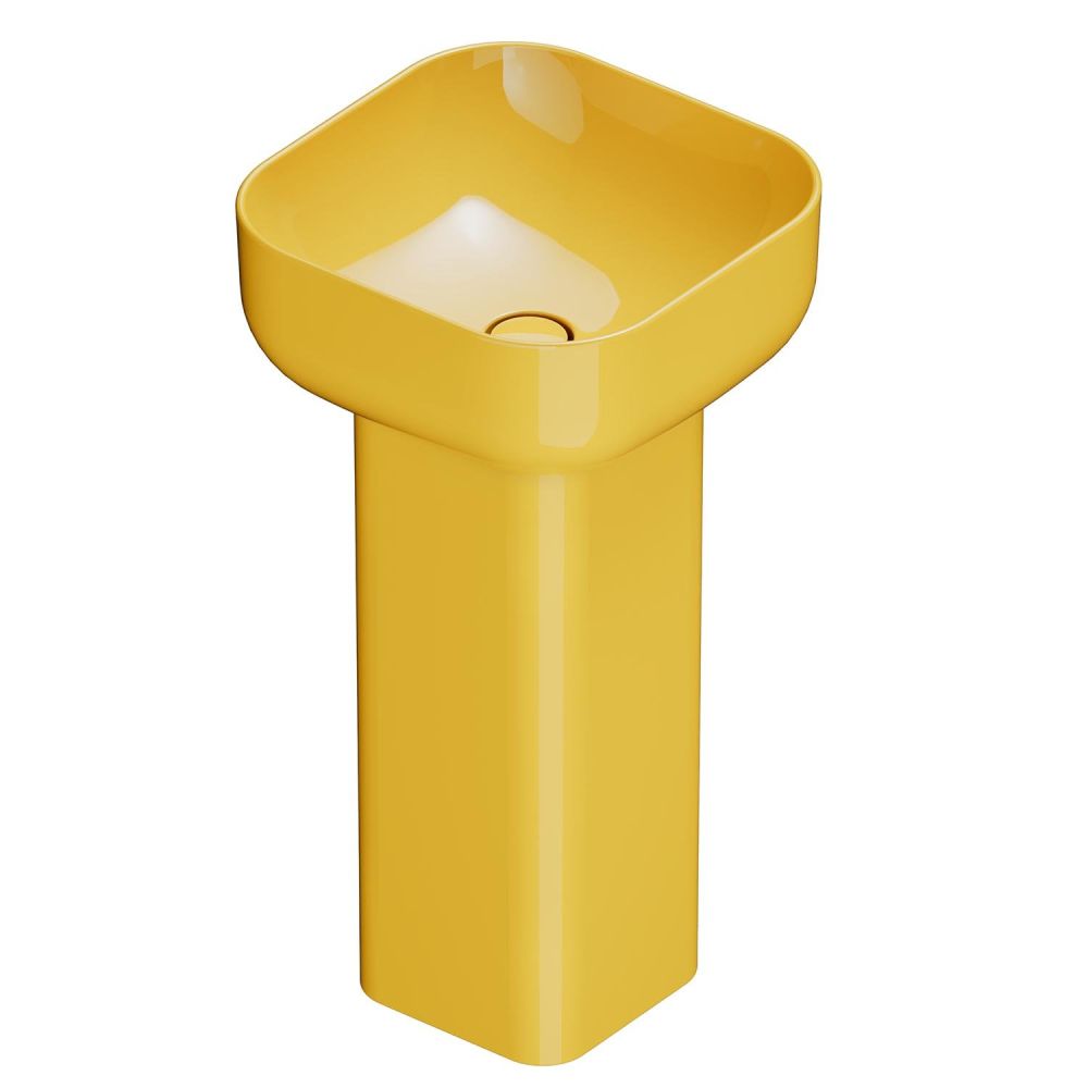 Verity Narciso Gloss Square Basin & Full Pedestal