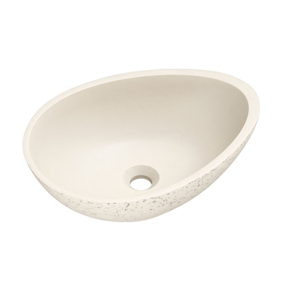 Brava Cream Travertine Texture Concrete Egg Countertop Basin