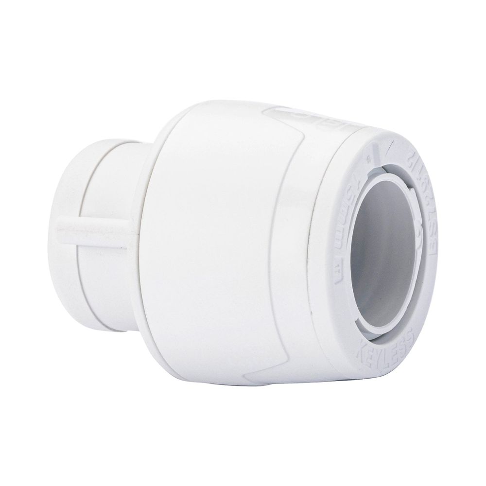 Wavin Hep2O Keyless White Plastic Push-Fit Pipe Stop End Cap 15mm - KL62-15