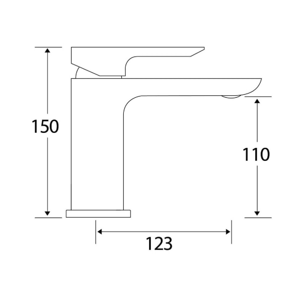 Cairo Chrome Waterfall Bath Shower Mixer Tap - dimensions