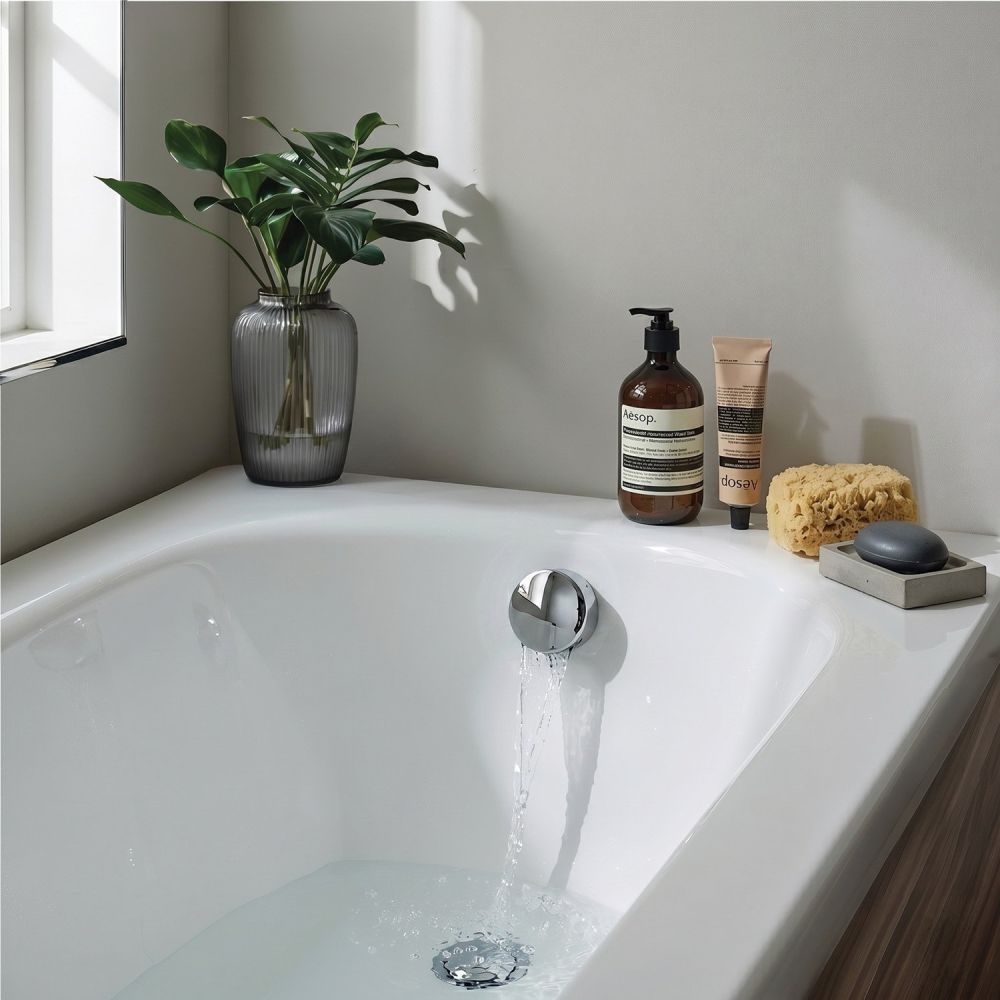 Chrome Overflow Bath Filler