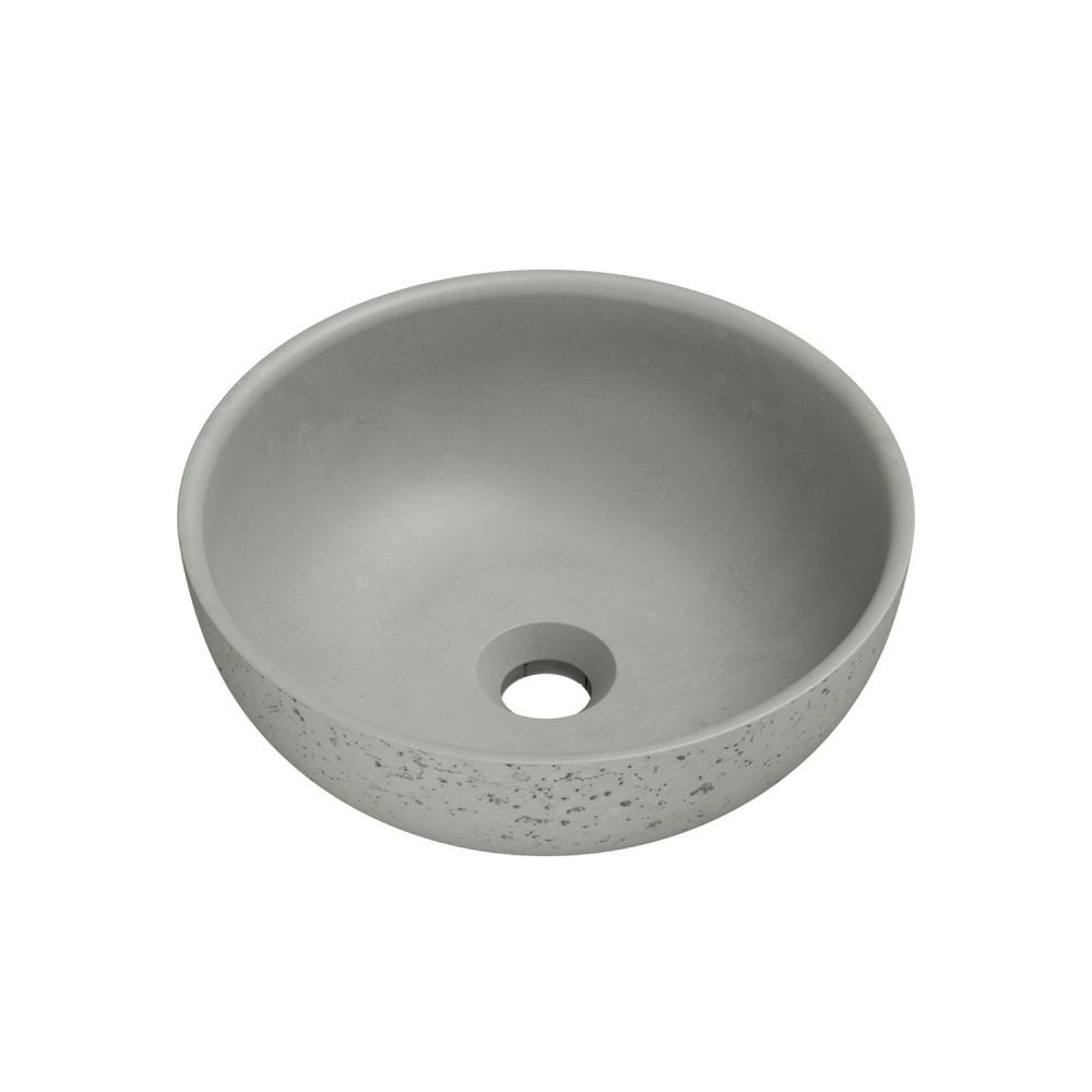 Brava Light Grey Travertine Texture Concrete Round Countertop Basin