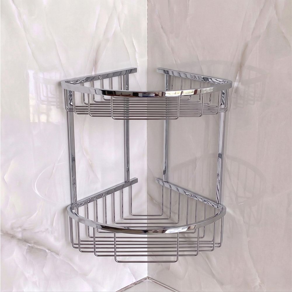 Chrome Double Corner Shower Basket