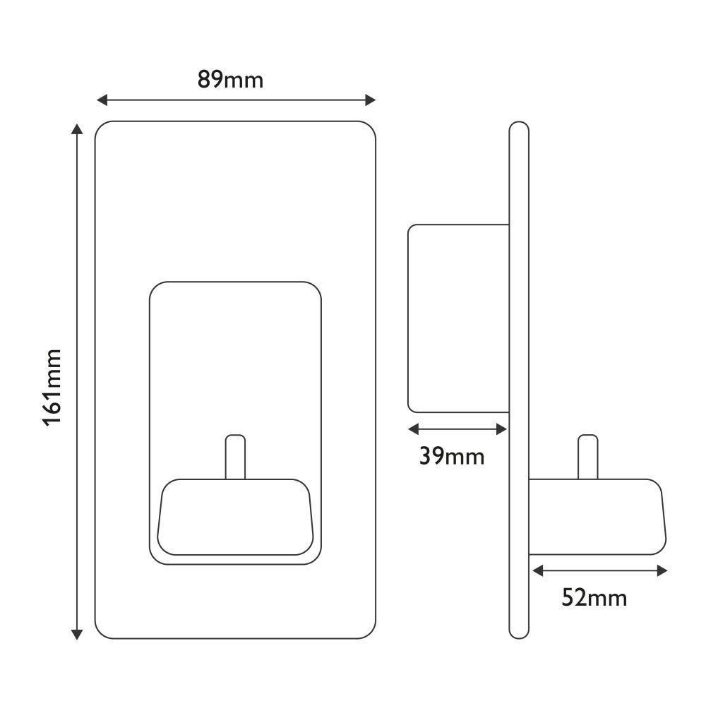 Proofvision Black In-wall Electric Toothbrush Holder with Shaver Socket For Oral-B