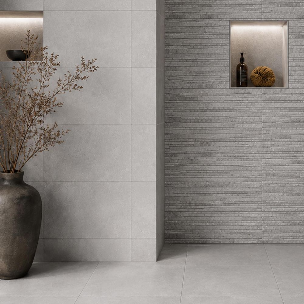 Classic Bone Matt Porcelain Stone Effect Tile 650x333mm