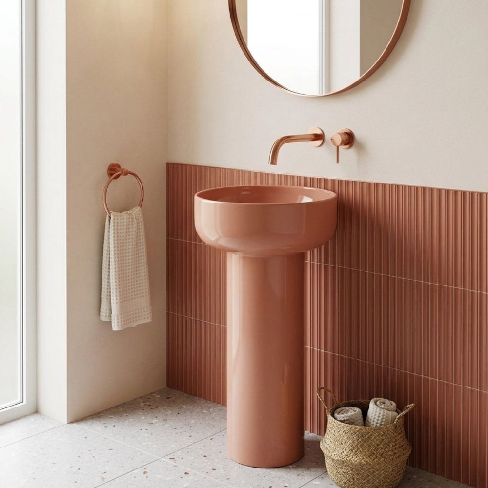Verity Carmello Gloss Round Full Pedestal Basin