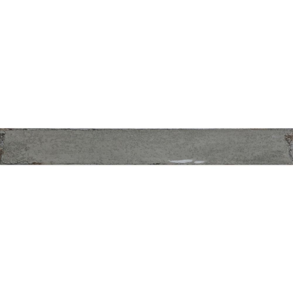 Capri Grey Gloss Ceramic Brick Tile - 400x50mm