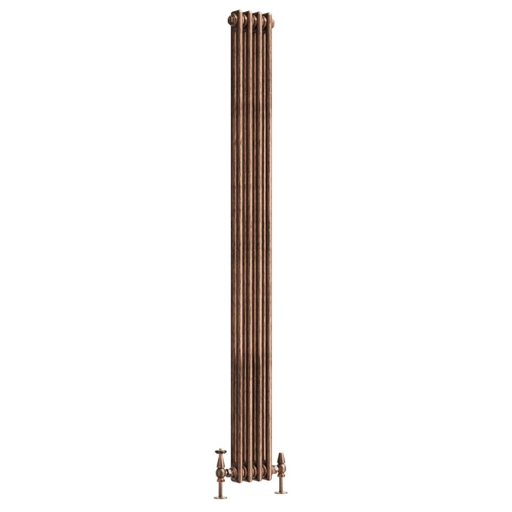 Clement Antique Copper Double Vertical Column Radiator - 1800x200mm