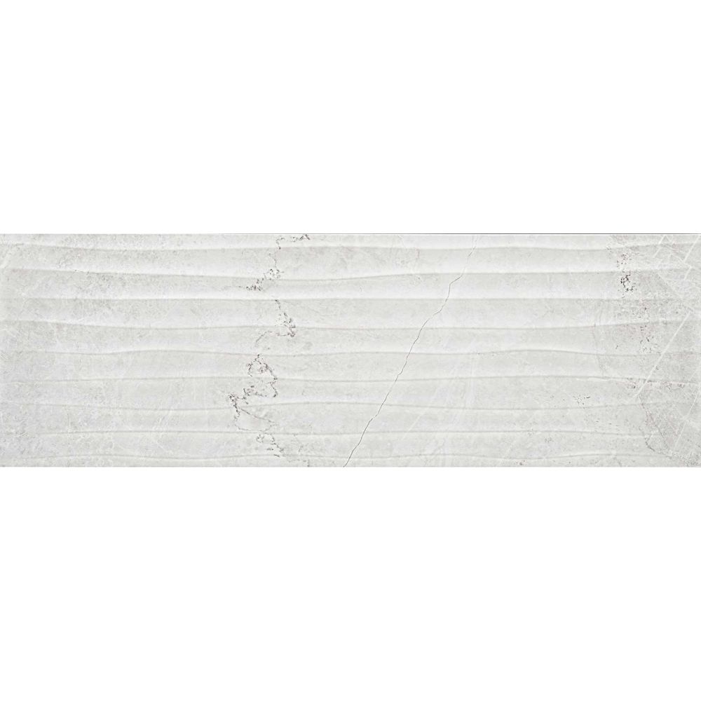 Clearance Tiles Virtue White Wave Feature Ceramic Tile 330x1000mm