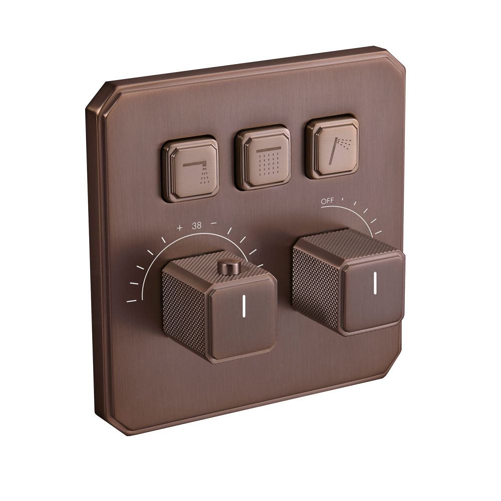 Flint Triple Outlet Concealed Valve Shower Pack - Brushed Bronze