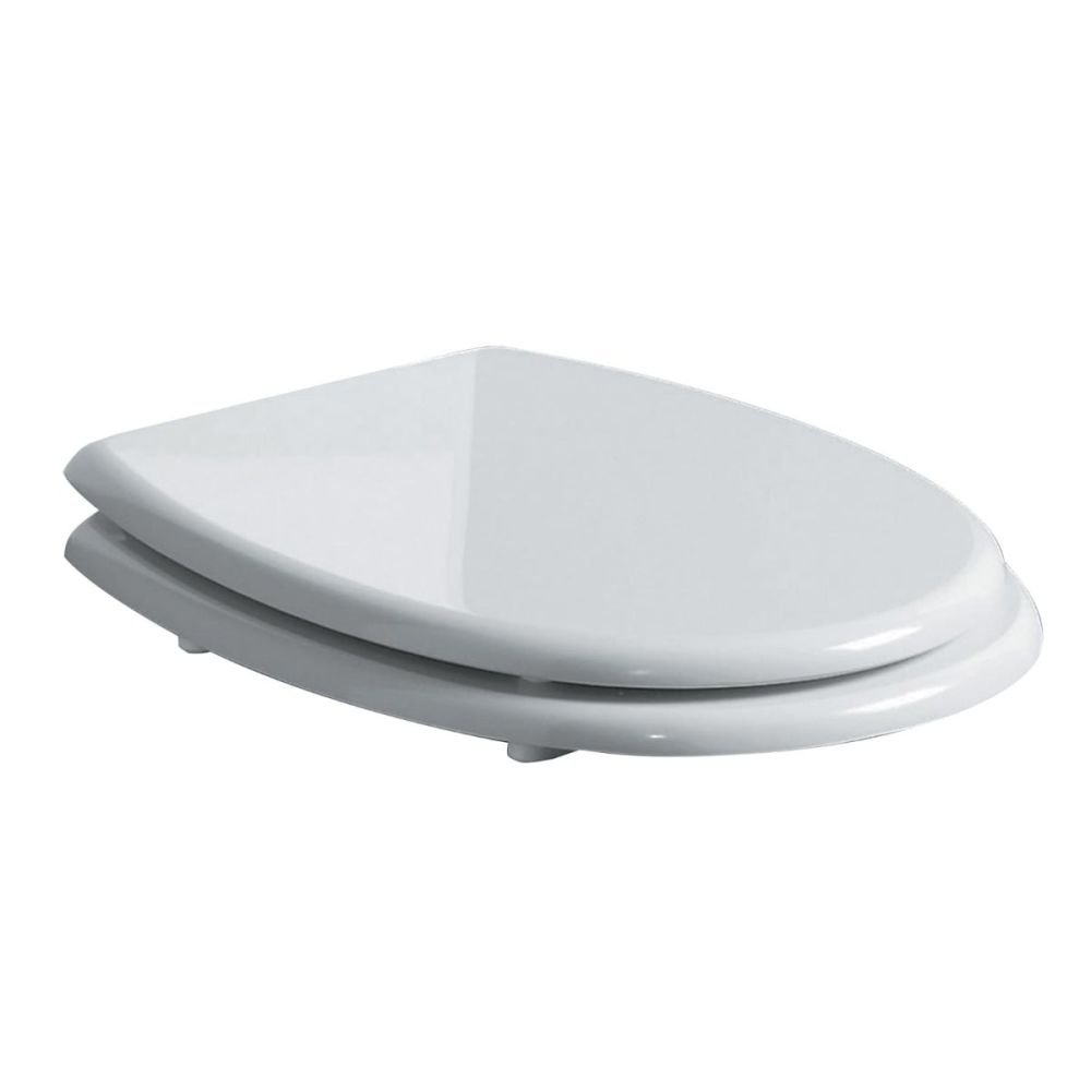 Laine Gloss White Toilet Seat with Chrome Handle