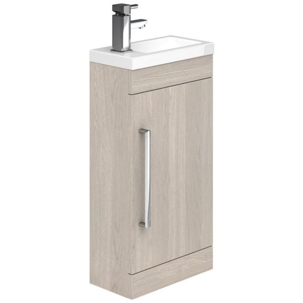 Nante Light Elm Floor Standing Cloakroom Vanity Unit