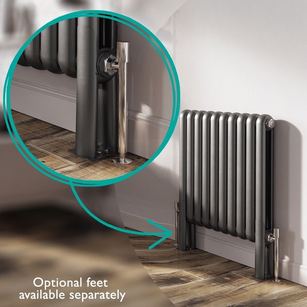 Etam Grey Horizontal Column Radiator 600x1100mm