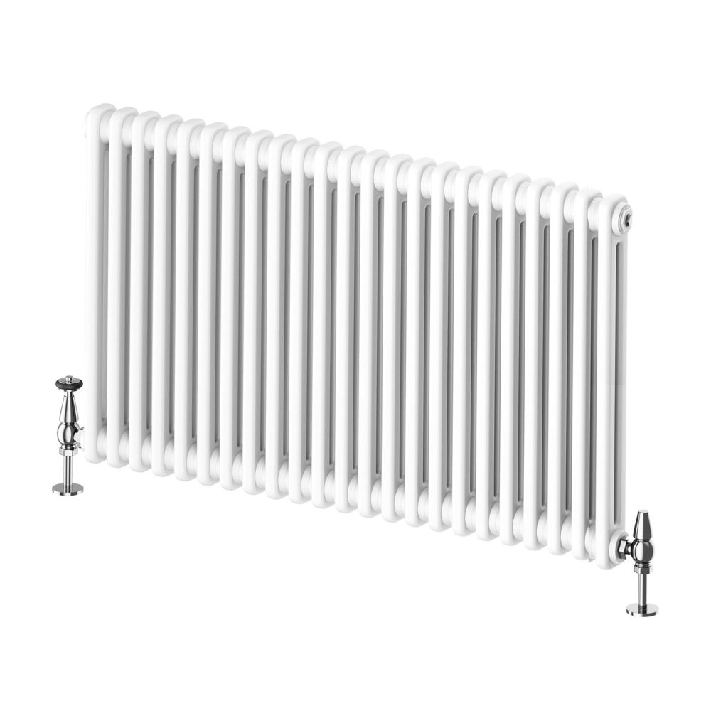 Upton White Double Horizontal Column Radiator - 600x1010mm